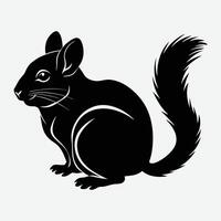 black silhouette of a squirrel on a white background vector