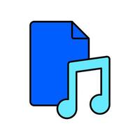 Icon a audio file, isolated against a clean background. vector