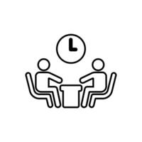 Icon a meeting time, isolated against a clean background. vector