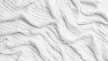 Textured white fabric with soft waves represented in intricate design highlighting elegance and simplicity photo