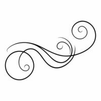 swirl Filigree Curl Line decorative vector