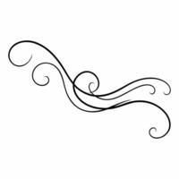 Filigree curly ornament stroke scroll design vector