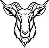 Goat Head Line Art logo design vector
