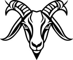 Goat head line art black and white design vector
