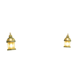 two golden lanterns on a transparent background png