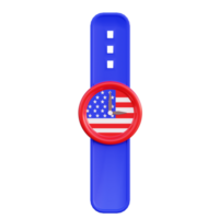 an american flag watch with a red circle on it png