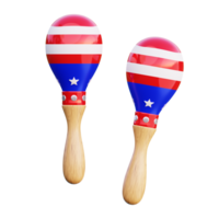 two maracas with american flag colors on them png