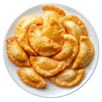 A plate of empanadas against transparent surface png
