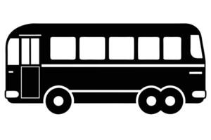 Simple black and white bus icon with audio symbol. vector