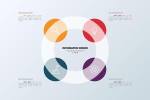 Infographic design with four steps for business strategy and planning. vector