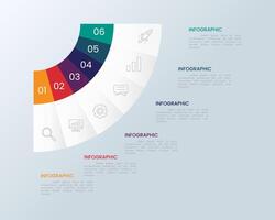 6 option presentation inforaphic vector