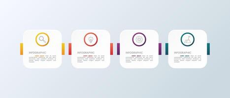 Modern business infographic template, geometric shape with 4 options vector