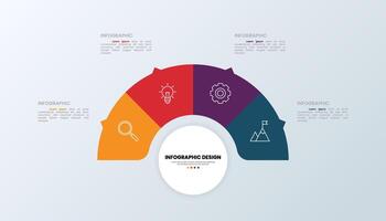 Infographic design with circular diagram and icons vector
