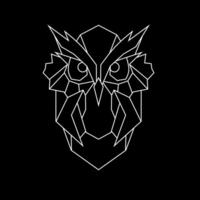 Design line art geometric owl vector