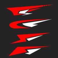 Set graphic illustrations of abstract design stickers for cars red color vector