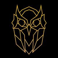 illustration design line art abstract owl geometric style vector