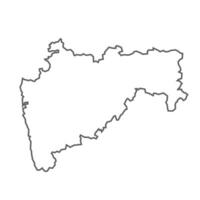 A gray line map of the Maharashtra State of India. vector