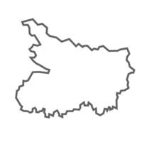 Bihar map in gray line vector