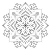 Geometrical simple mandala pattern coloring pages vector