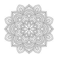 Mandala pattern black and white doodles sketch design for coloring book page vector