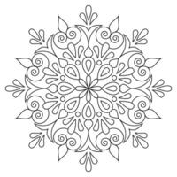 Abstract mandala simple pattern design for coloring book page vector