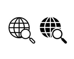 Global search icon. Search web icon set. Global Internet icon vector