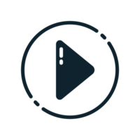 Design Illustration graphic of play button icon with glyph style. Suitable for UI, mobile design, web design, etc. Transparent Background. png