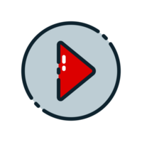 Design Illustration graphic of play button icon with colored line style. Suitable for UI, mobile design, web design, etc. Transparent Background. png