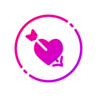 Design Illustration graphic of Heart with Arrow icon with gradient style. Suitable for UI, mobile design, web design, etc. Transparent Background. png