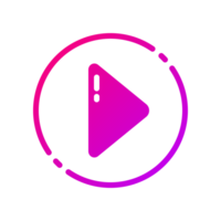 Design Illustration graphic of play button icon with gradient style. Suitable for UI, mobile design, web design, etc. Transparent Background. png