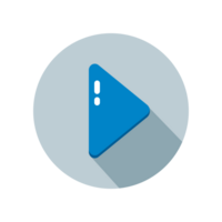 Design Illustration graphic of play button icon with flat style. Suitable for UI, mobile design, web design, etc. Transparent Background. png