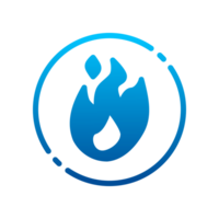 Design Illustration graphic of fire icon with gradient style. Suitable for UI, mobile design, web design, etc. Transparent Background. png