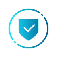 Design Illustration graphic of protection symbol icon with gradient style. Suitable for UI, mobile design, web design, etc. Transparent Background. png