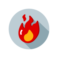 Design Illustration graphic of fire icon with flat style. Suitable for UI, mobile design, web design, etc. Transparent Background. png