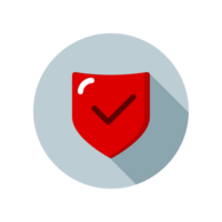 Design Illustration graphic of protection symbol icon with flat style. Suitable for UI, mobile design, web design, etc. Transparent Background. png