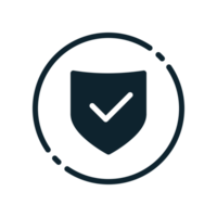 Design Illustration graphic of protection symbol icon with glyph style. Suitable for UI, mobile design, web design, etc. Transparent Background. png