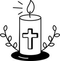 A hand drawn style icon of a paschal candle vector