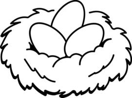 A hand drawn style icon of an egg nest vector
