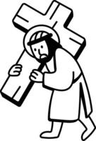 A hand drawn style icon showing jesus cross vector