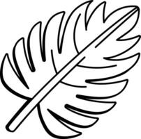 A hand drawn style icon of a palm leaf vector