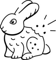 A hand drawn style icon of chocolate bunny vector