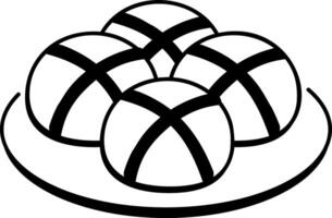 A doodle style icon of cross buns vector