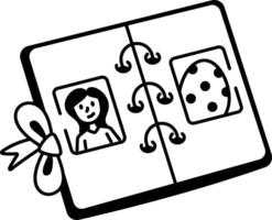A hand drawn style icon of a photo album vector