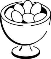 A hand draw icon of a jelly bowl vector