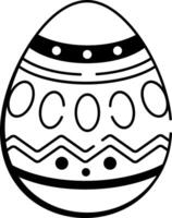 A doodle style icon of a painted egg vector