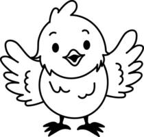 A hand drawn style icon of an easter chick vector