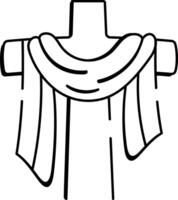 Religious calvary cross icon in hand drawn style vector