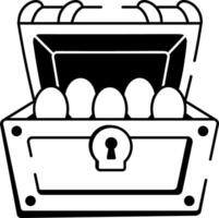 A hand drawn icon of easter hunt box vector