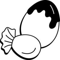 A hand draw icon of a chocolate egg vector