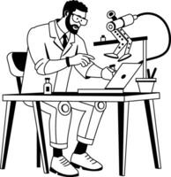 Cybernetics engineer illustration in glyph style vector
